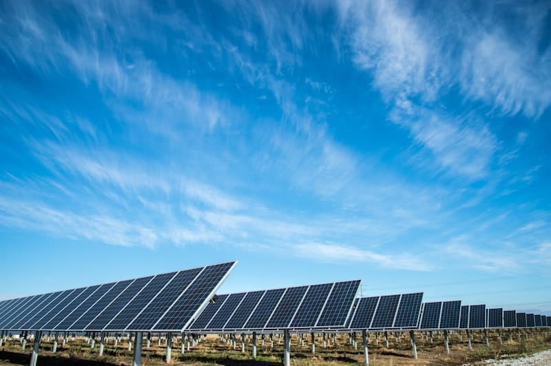 Technician with solar installation equipment