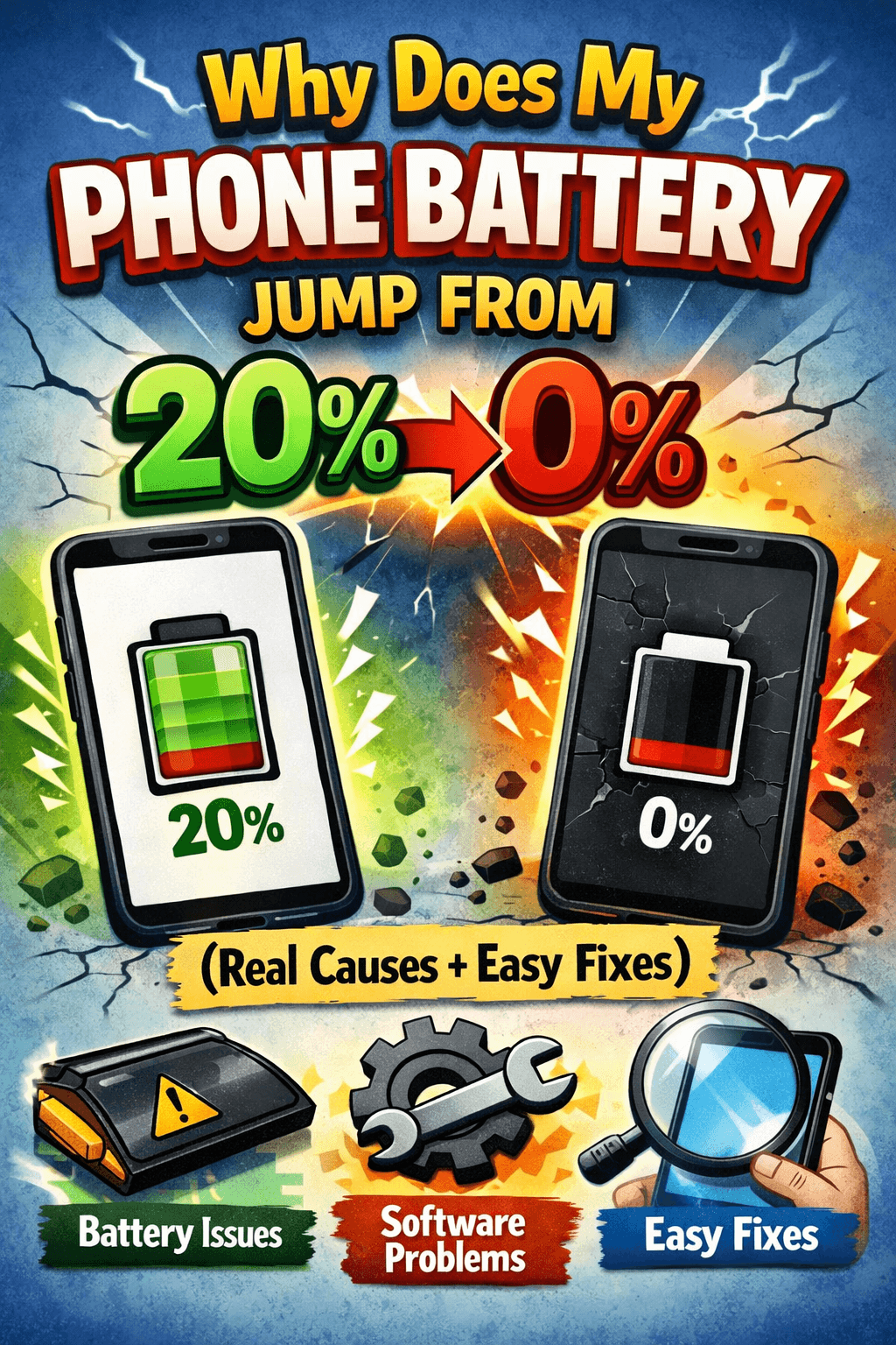 Why Does My Phone Battery Jump from 20 to 0? (Real Causes + Easy Fixes)