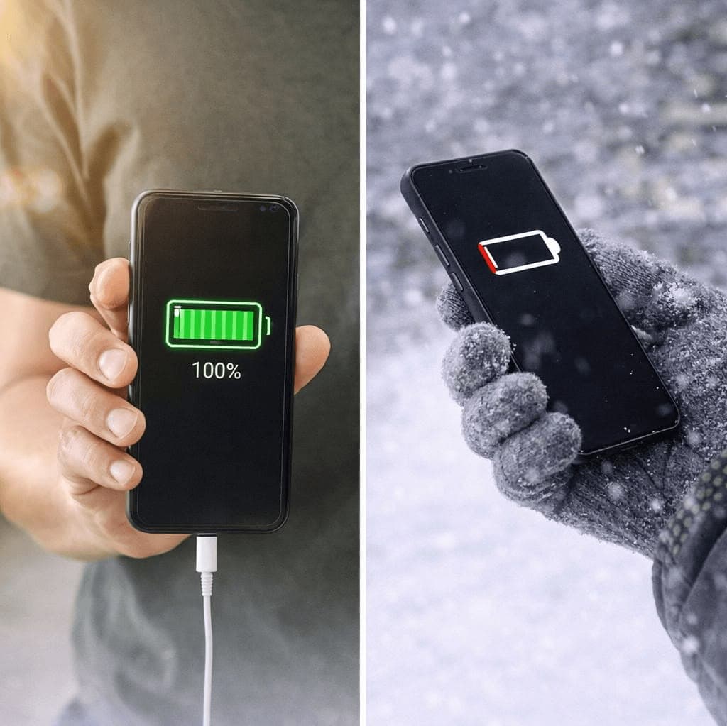 "Why does your phone lose charge in cold weather? Learn how low temperatures affect battery performance and discover simple tips to prevent sudden battery drain."