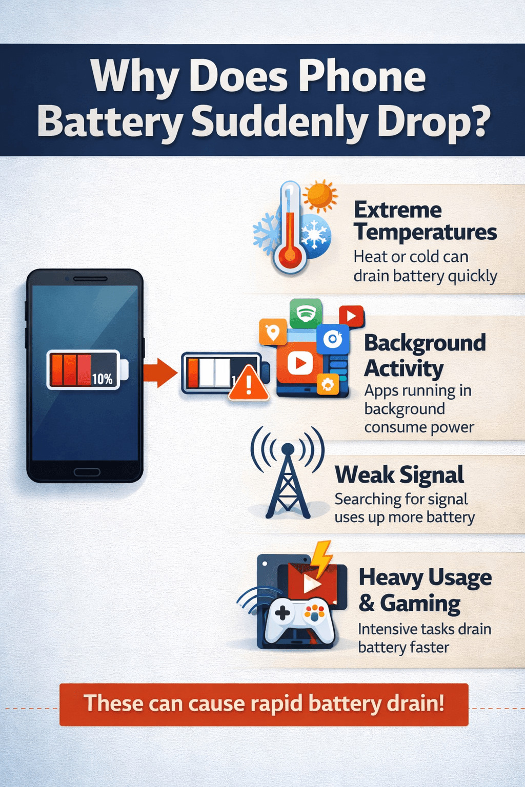 Why does phone battery percentage drop suddenly