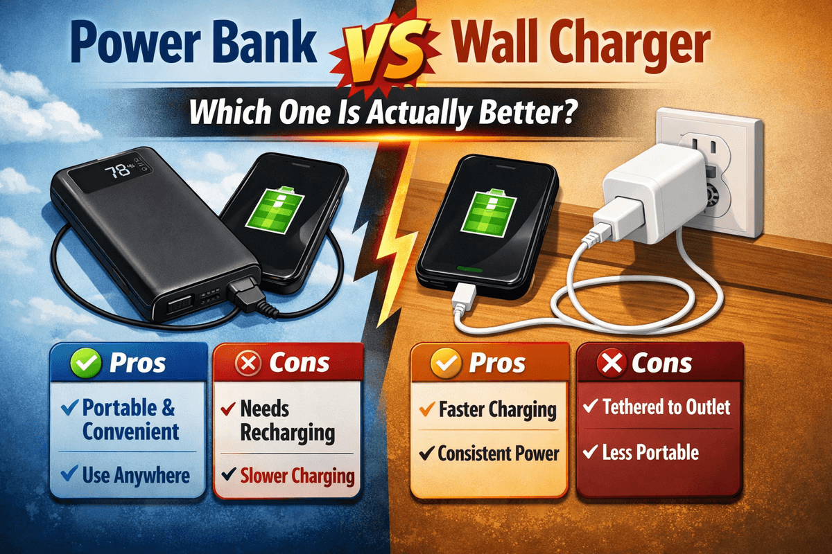 Power Bank vs Wall Charger — Which One Is Actually Better?